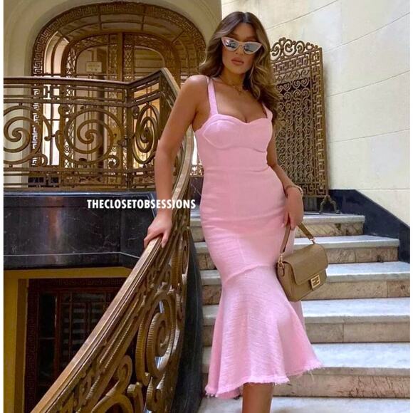 RARE!!! ZARA BLOGGER FAVE!!! Frayed Hem Midi Dress NWT - Picture 2 of 16